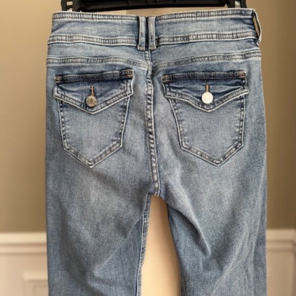 Garage Blue Denim Low Rise Flare Jeans - Picture 10 of 12